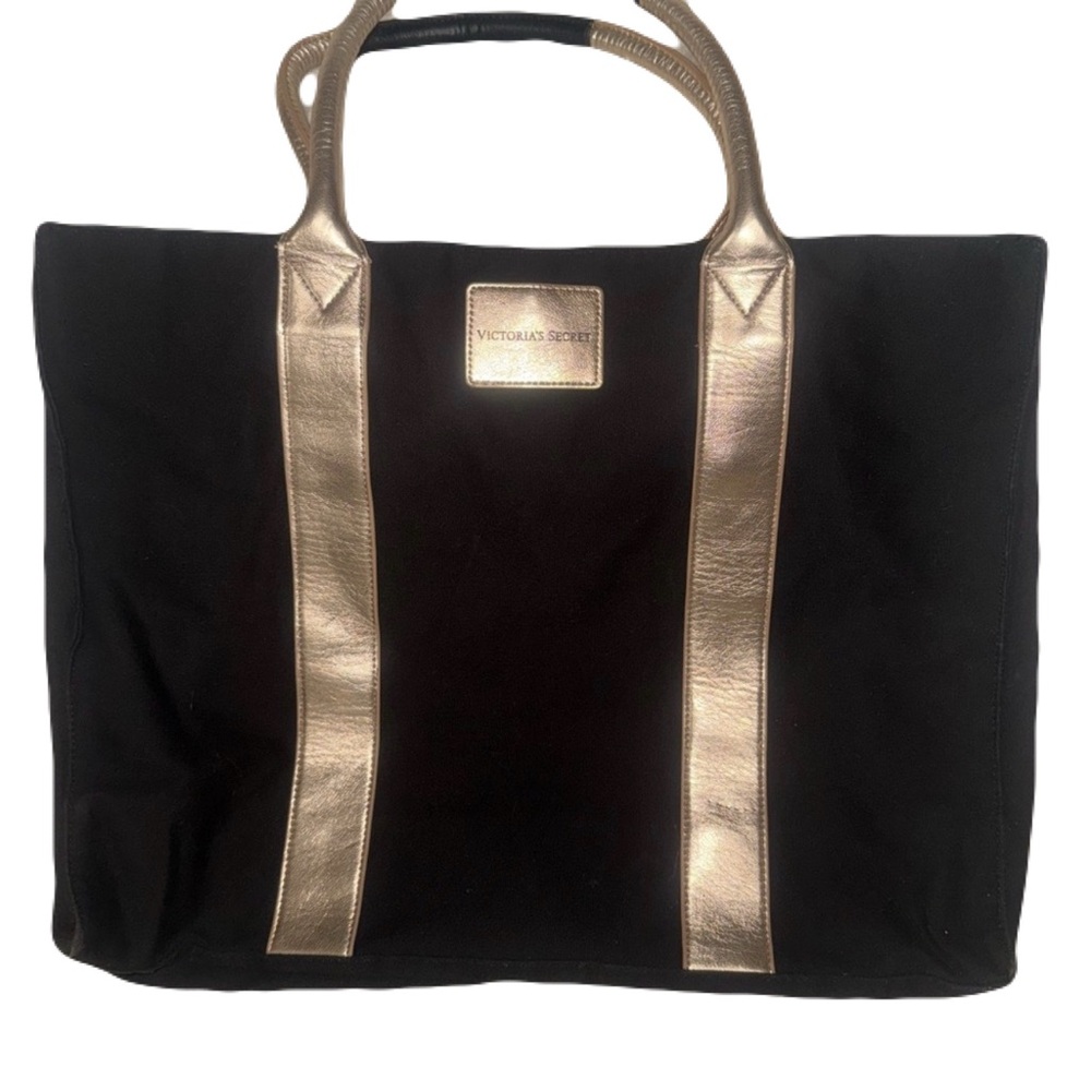 Victoria's Secret Black Gold Tote Bag